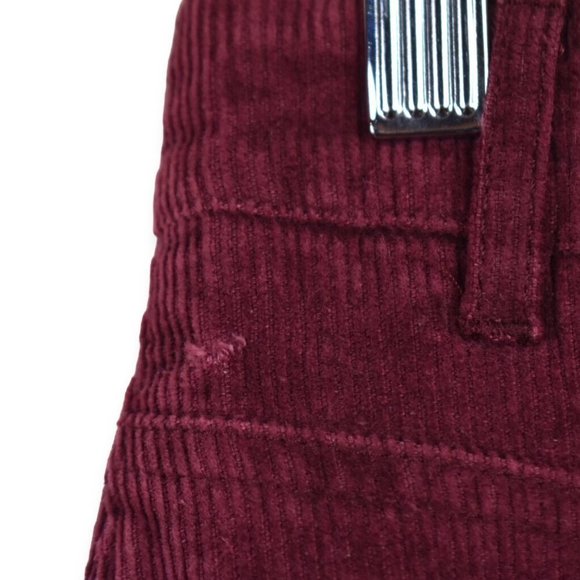 Altar'd State Skirt L Womens Front Zip Burgundy Corduroy Cotton Blend Holiday - Picture 7 of 10